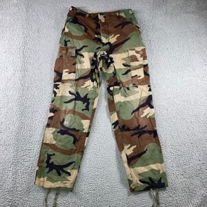 Military Cargo Pants Men Small 30x30 Ripstop Woodland Camo Combat Authentic